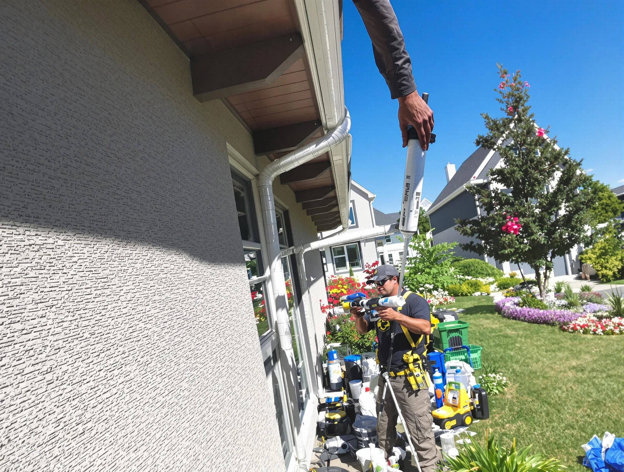 Reinforced downspout bracket installed by Brunswick Roofing Company in Brunswick, OH