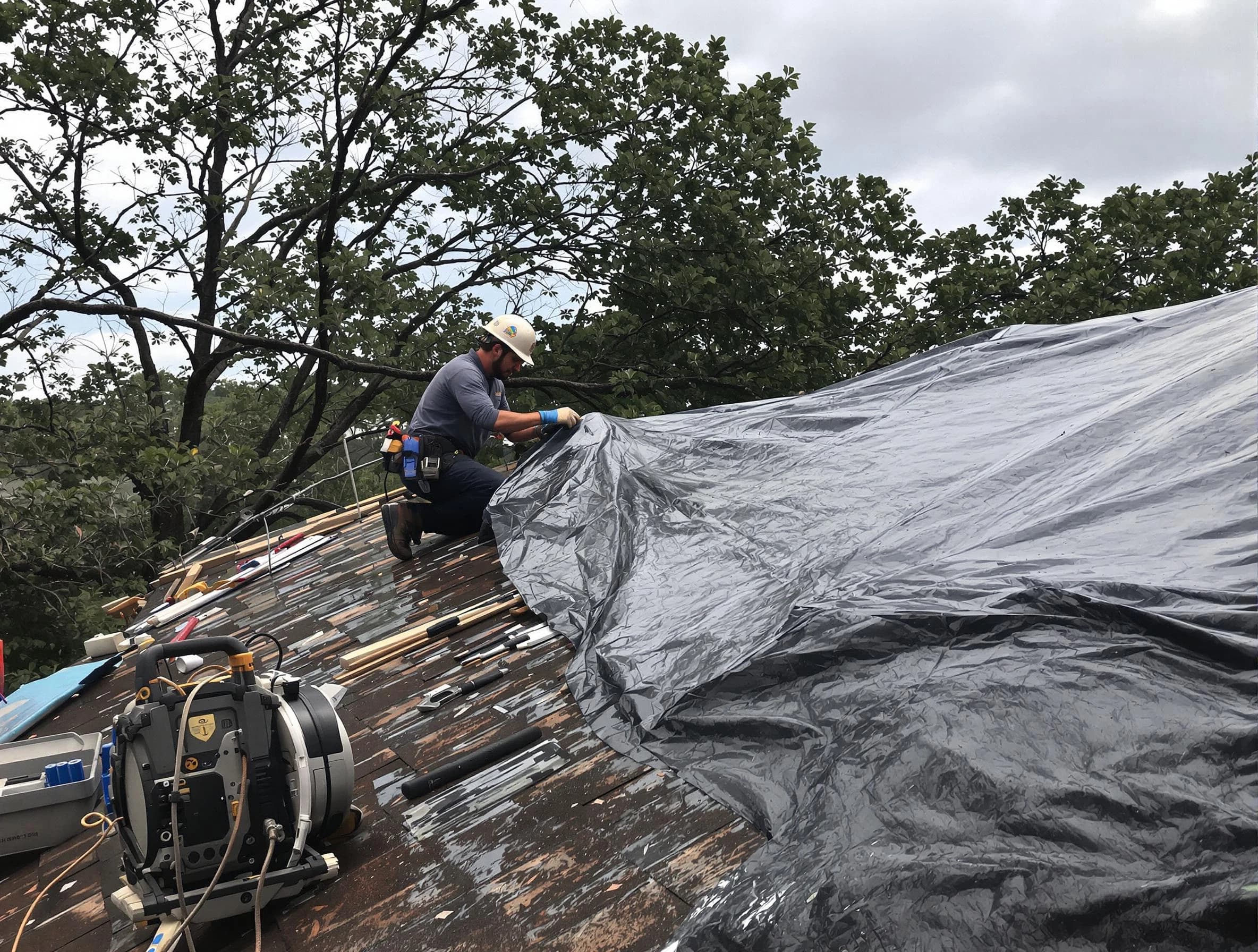 Brunswick Roofing Company responding to an emergency roof repair call in Brunswick, OH