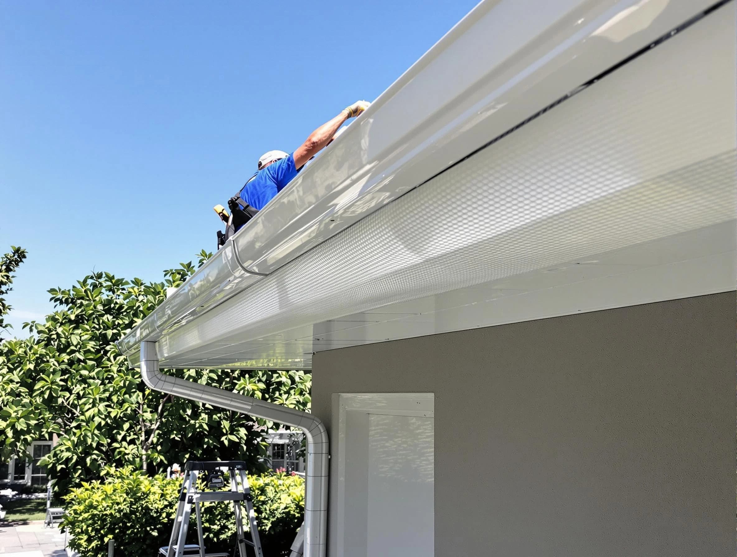 Debris-free gutter guard system by Brunswick Roofing Company in Brunswick, OH