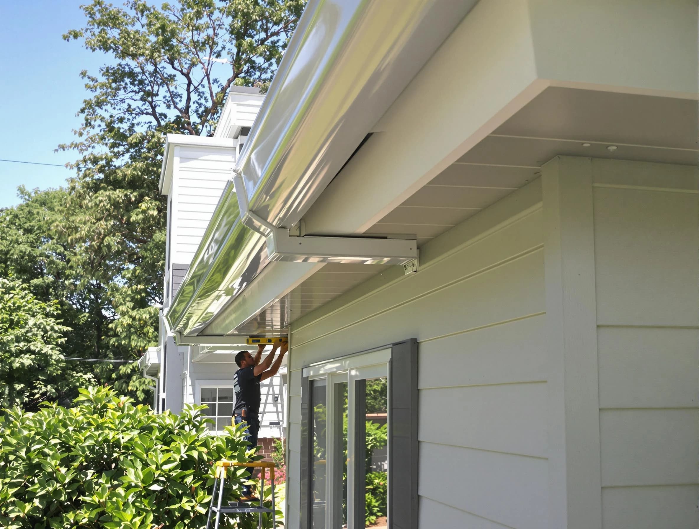 Properly aligned gutter system installed by Brunswick Roofing Company in Brunswick, OH