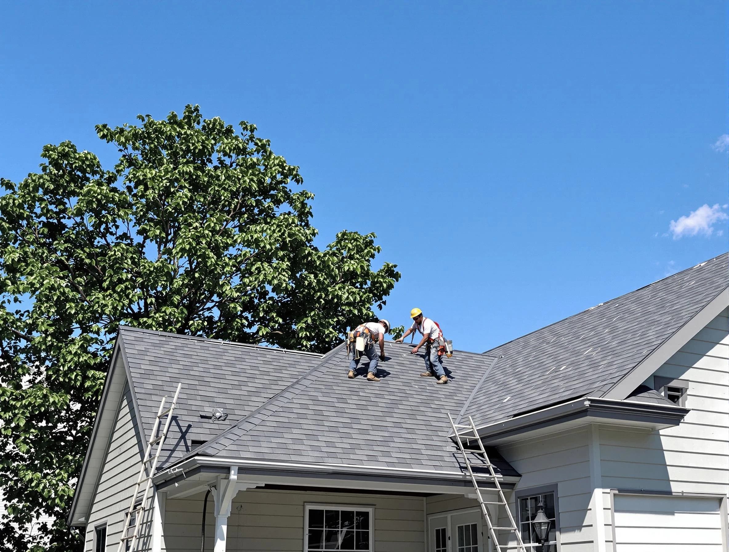 Brunswick Roofing Company crew finalizing a roof installation in Brunswick, OH