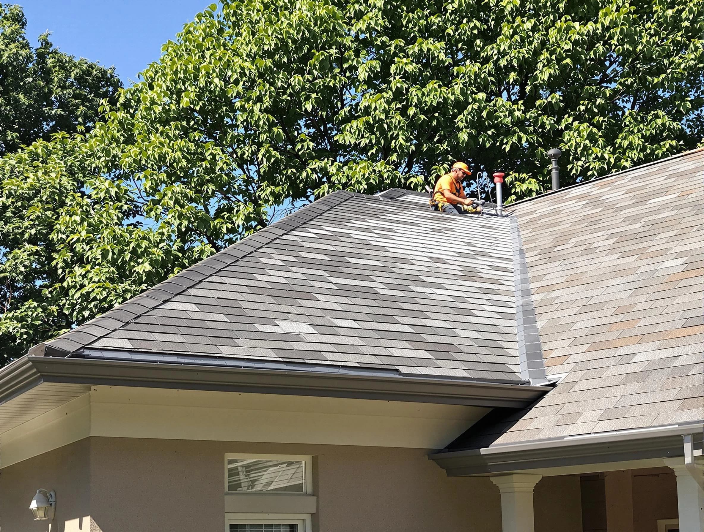 Newly completed shingle roofing by Brunswick Roofing Company in Brunswick, OH